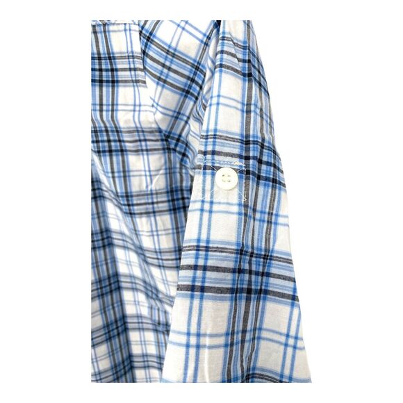 SWISS CROSS Men L Blue Plaid Cotton Blend Button Up‎ Long Sleeve Shirt NWT - Picture 6 of 7